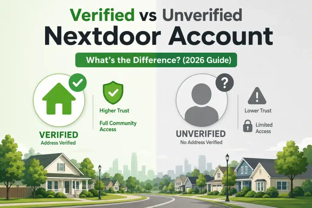 Comparison of a verified vs unverified Nextdoor account