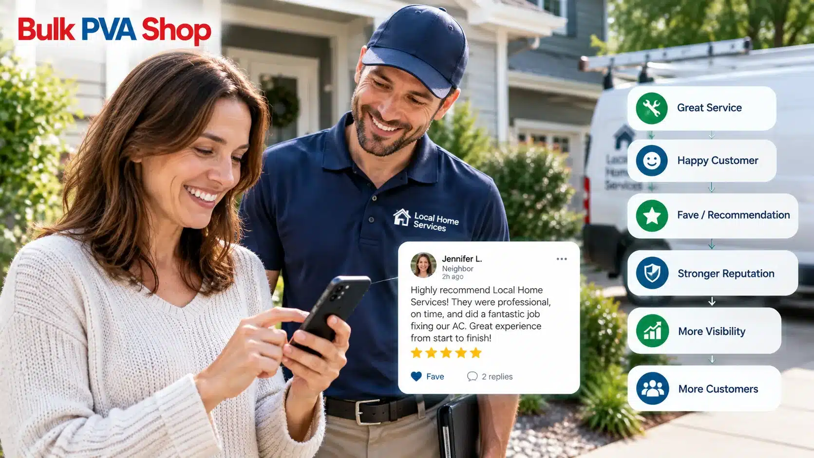 nextdoor-faves-recommendations-home-service-business Homeowner giving a recommendation to a home service business on Nextdoor