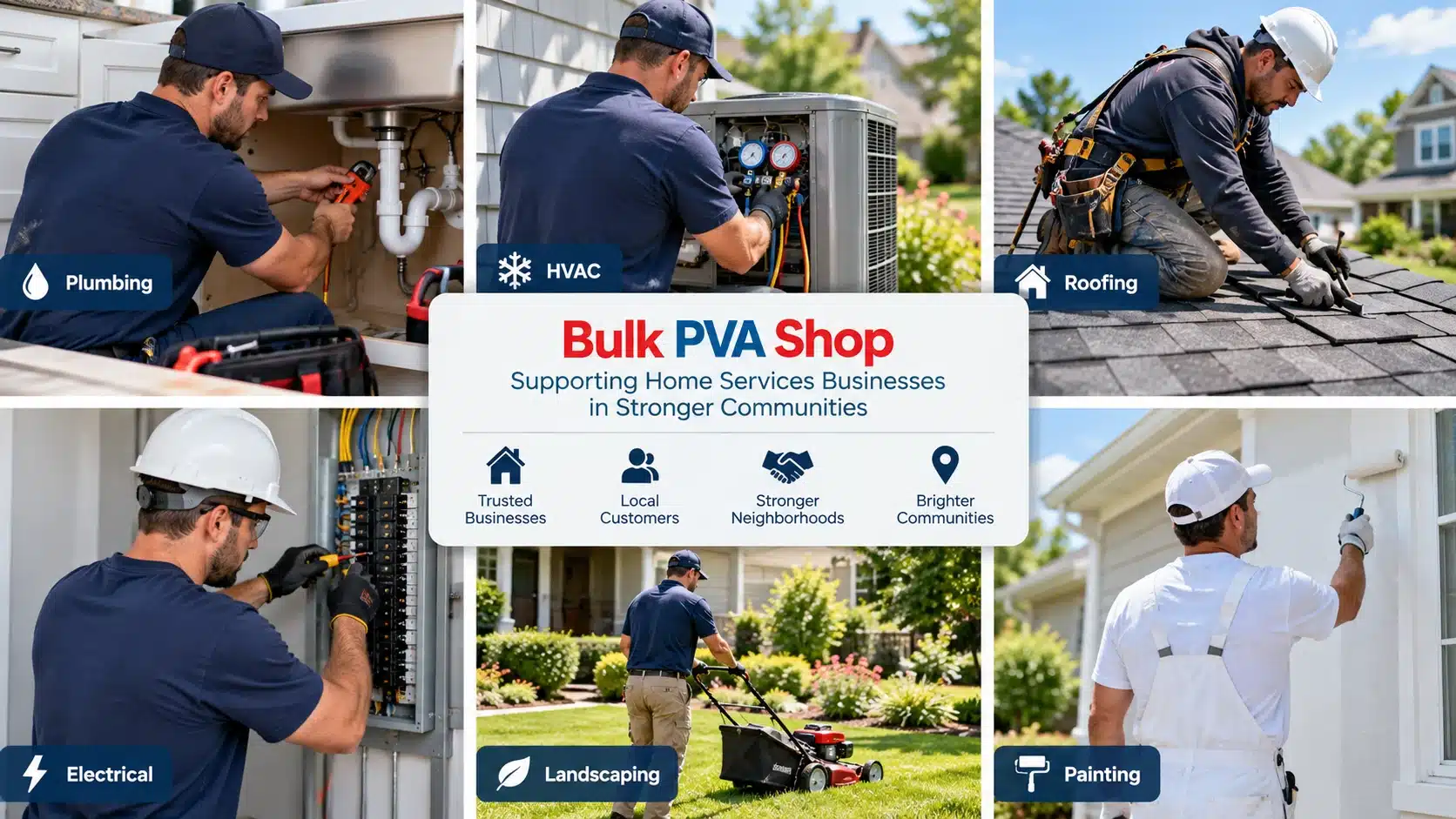 nextdoor-home-services-local-businesses-plumbing-hvac-roofing Home service professionals using local marketing for plumbing, HVAC, roofing, electrical, landscaping, and painting businesses