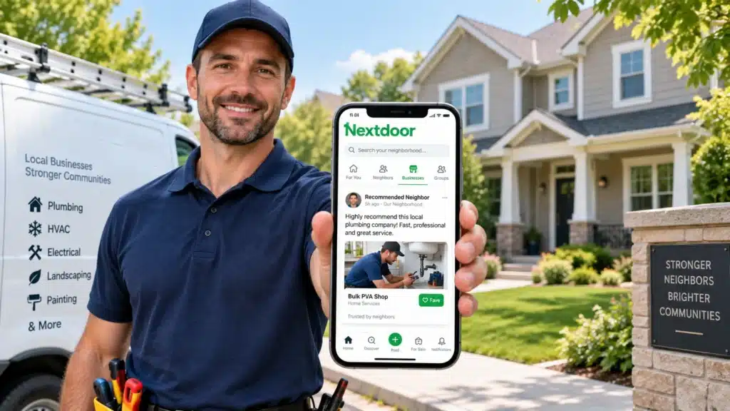 Home services professional using Nextdoor marketing to reach local homeowners